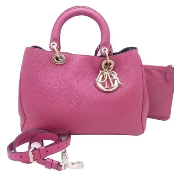 Christian Dior Pink/Magenta Lady Dior Bag Rare - Picture 2 of 11